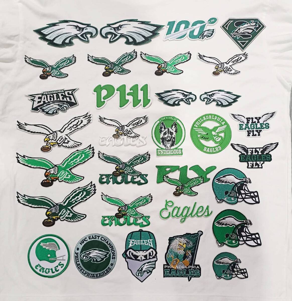 NFL EAGLES 3段ロゴプリントパーカー ×ヴィンテージ バイカラーベスト NFL EAGLES 3段ロゴプリントパーカー ×ヴィンテージ バイカラー