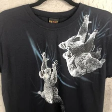 Wild Planet Top Womens Small Black White Koala Australia Nature Art To Wear NEW