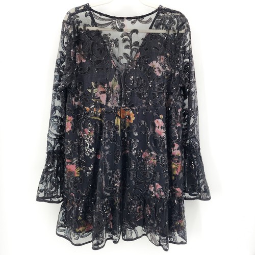 FREE PEOPLE Falling Flowers Frock Mini Dress $128 Size M - Picture 6 of 10
