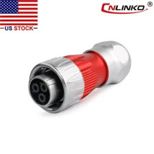CNLINKO 3 Pin Power Circular Connector Female Plug Outdoor IP67 Heavy Duty M24