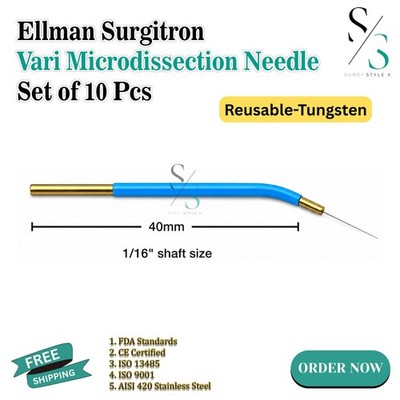 Ellman Surgitron A8B Vari Tip Microdissection Needles 10Pcs Autoclavable CE