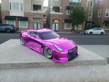 200mm 1/10 CHROME PINK R35 4Tec-2 HPI RDS DC10 YD2 MST TT02 FZ02 Body Only