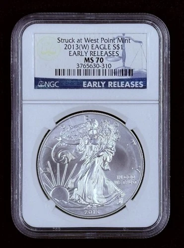 2013-W $1 American Silver Eagle NGC MS70 Early Releases - Perfect 70 Grade