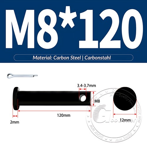 Pasador de horquilla negro pasador de bisagra pasador de retención pasador de aparejo métrico de acero al carbono M4-M30 - Imagen 65 de 201