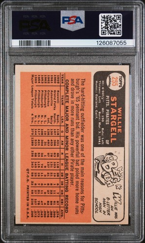 1966 Topps Baseball #255 Willie Stargell PSA 4,5 - Imagen 2 de 2