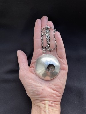 Große handgefertigte Modernist Sterlingsilber 3D geometrische Anhänger Kette Halskette