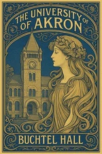 🌟 The University of Akron - Buchtel Hall Poster - 24x36” - Hi-Res💎 Print -