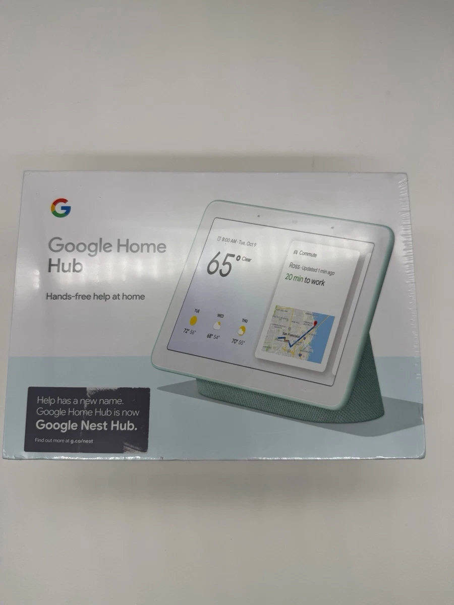 Google Home Hub / Google Nest Hub 1ª Generación en AQUA, GA00578-US NUEVO Sellado de Fábrica