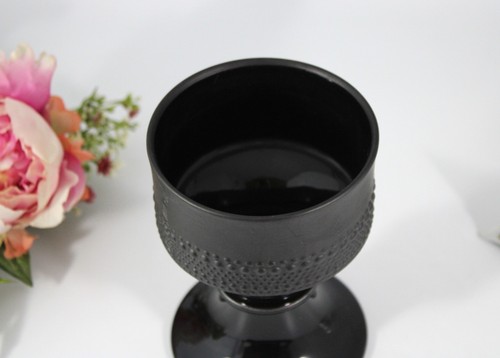 Rosenthal Porcelaine Noire Tapio Wirkkala - Vase / Kerzenhalter schwarz H. 13 cm - Bild 5 von 6