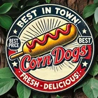 Vintage Corn-Dogs Tin Metal Signs Home Décor 8x8 Inch Aluminum Wall,Retro Fast