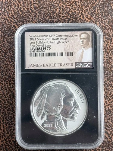 2021- Saint Gaudens Lost Buffalo 2oz Silver- NGC- REV PF70 only 4,999 minted
