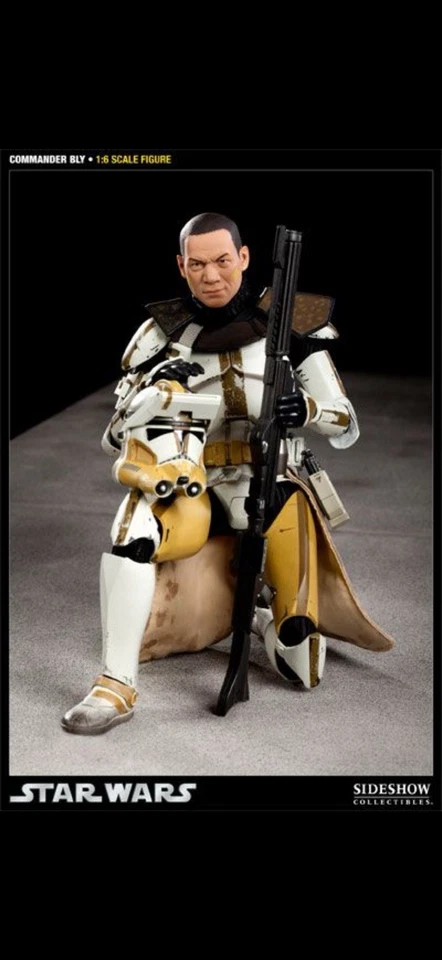 Figura de acción Star Wars Sideshow Clone Commander Bly EXCLUSIVA (1/1000) escala 1/6 Foto 3 de 4