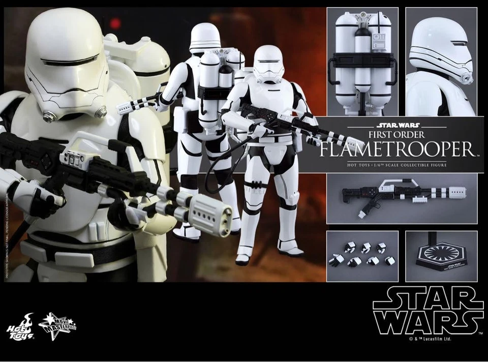 Hot Toys Star Wars First Order Flametrooper 1/6 Scale Figure Movie Masterpiece - Image 3 of 4