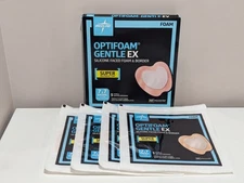 Medline Optifoam Gentle EX 7x7 Sacral Sterile Wound Dressing - Open Box of 4
