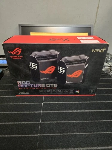 ASUS ROG Rapture GT6 Tri-Band Wi-Fi 6 Gaming Router - Black, 2-Pack