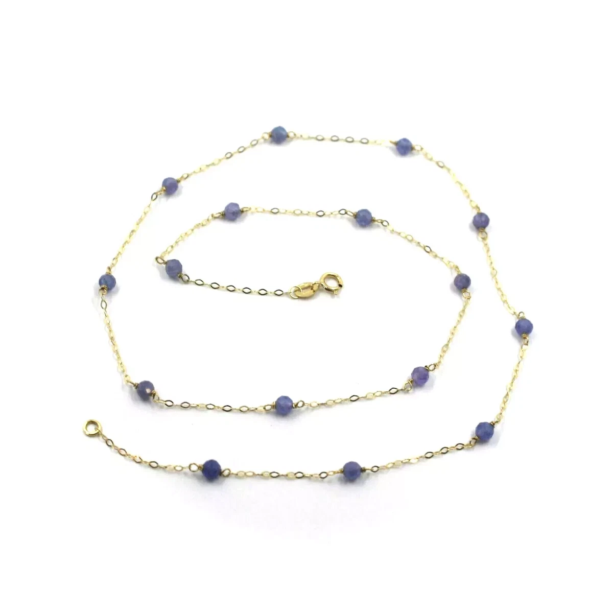 Collana di perline in tanzanite naturale 20 pietre sfaccettate con