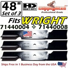 COPPERHEAD 3-PACK 48" HD WRIGHT HIGH-LIFT BLADES 71440004, 71440008 -MADE IN USA