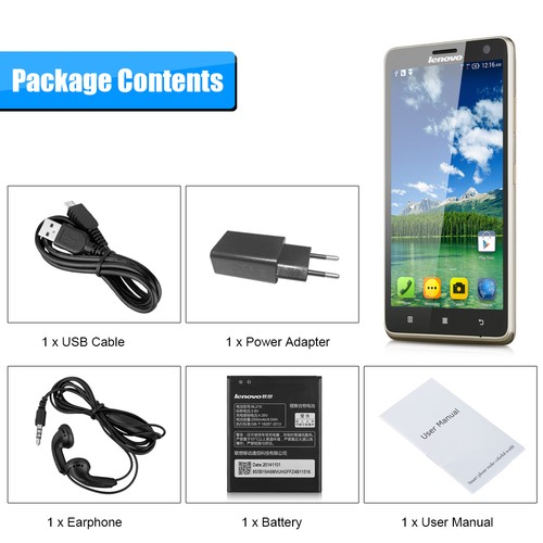 5.5" 4G Gold Lenovo S856 Android Smartphone 8GB 8MP WIFI Handy OHNE VERTRAG DE - Bild 2 von 12