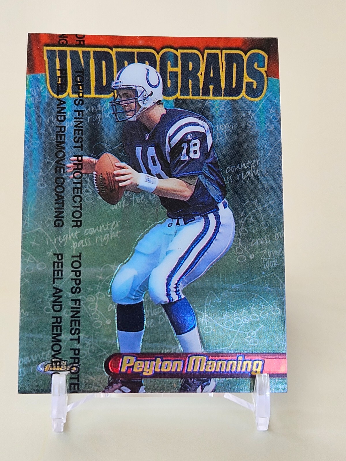 Peyton Manning Rookie 1998 Topps Finest Undergrads with Coating