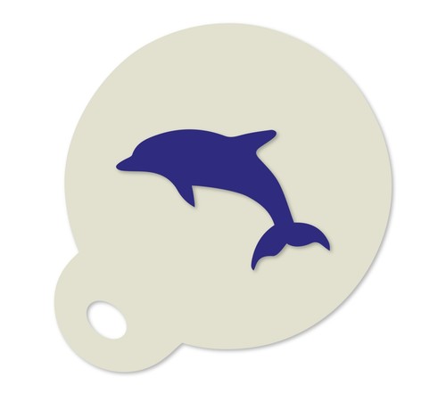Dolphin Coffee Duster Mylar Stencil Approx 8.5cm Washable Reusable - UK Shop - Picture 4 of 4
