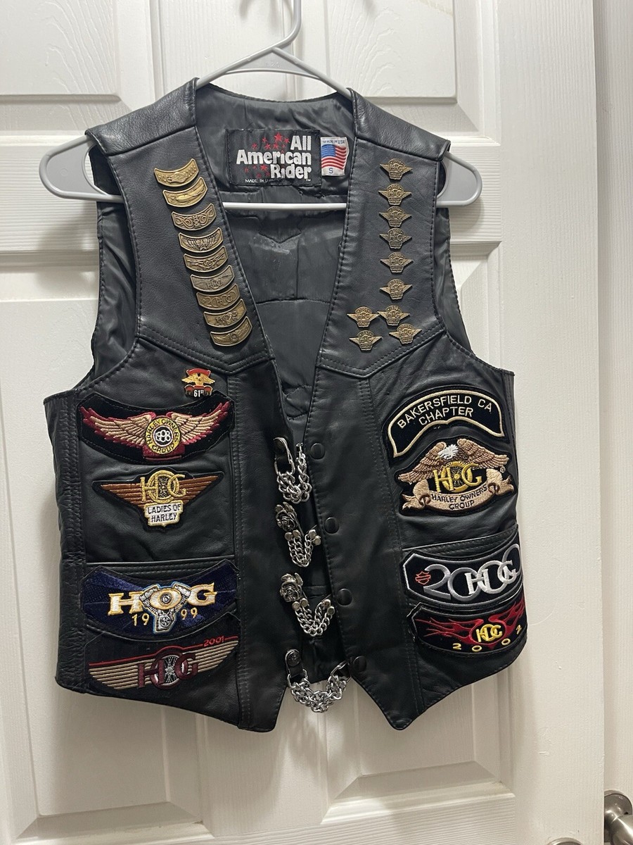HARLEY DAVIDSON From All American Rider Leather Vest Size HARLEY DAVIDSON From All American Rider Leather Vest Size