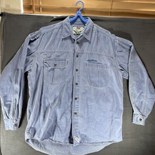 Vintage 1993 Levi Strauss Blue Denim Men Shirt 60521 1913 M Medium Metal Buttons