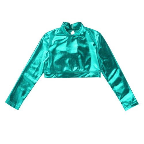 iEFiEL Kids Girls Crop Top Ballet Dance Top Stage Performance Workout Dancewear - Picture 90 of 96