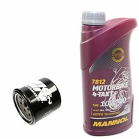 MotoröL Set ÖLfilter KN204 10W40 1 Liter FüR Honda Kawasaki Yamaha Triumph