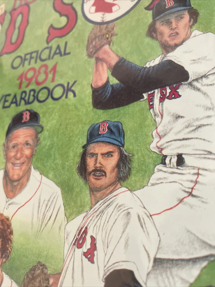 Anuario de béisbol 1981 de los Medias Rojas de Boston Jim Rice, Carl Yastrzemski primera impresión Foto 3 de 3