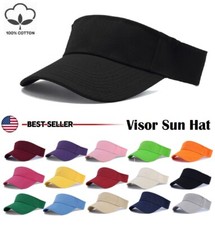 Visor Sun Hat Golf Tennis Beach Cap Adjustable Summer Plain Colors Men Women USA