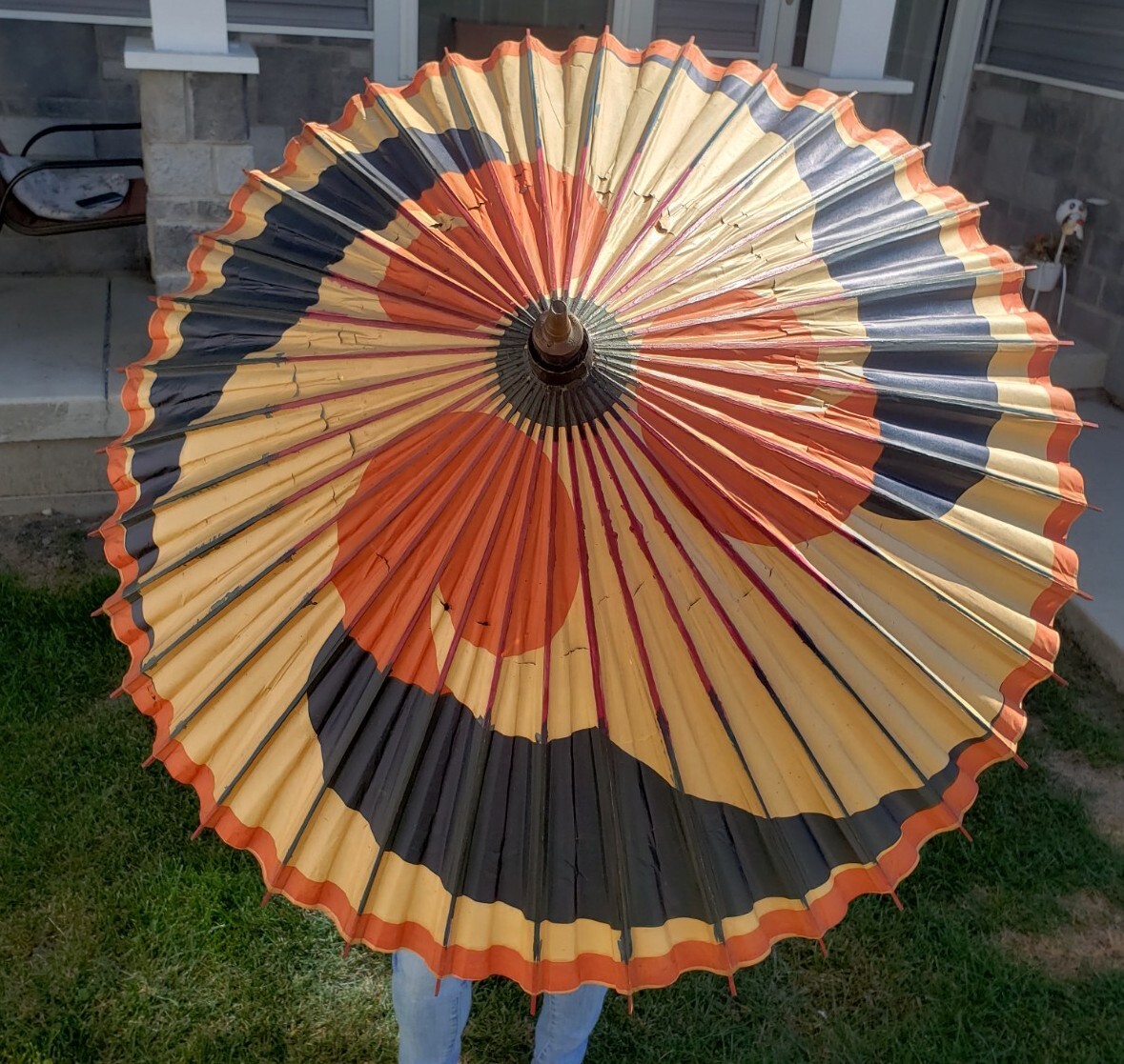 1点物⭕️お安く!◎Custom Vintage Fabric◎AR 9.75 1933 Chicago Worlds Fair Parasol Vintage Umbrella | eBay