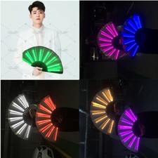 10inch LED Light Chinese Hand Held Folding Fan Party Dancing Bar Costume Props