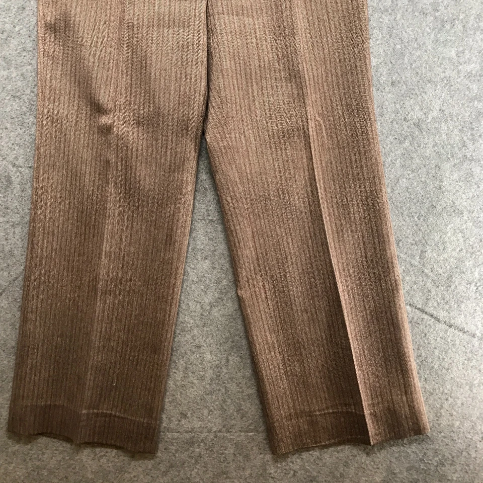 Le костюм брюки женский размер 8P коричневый полоски брюки стороны молнии с подкладкой прямой крой - Изображение 4 из 4
