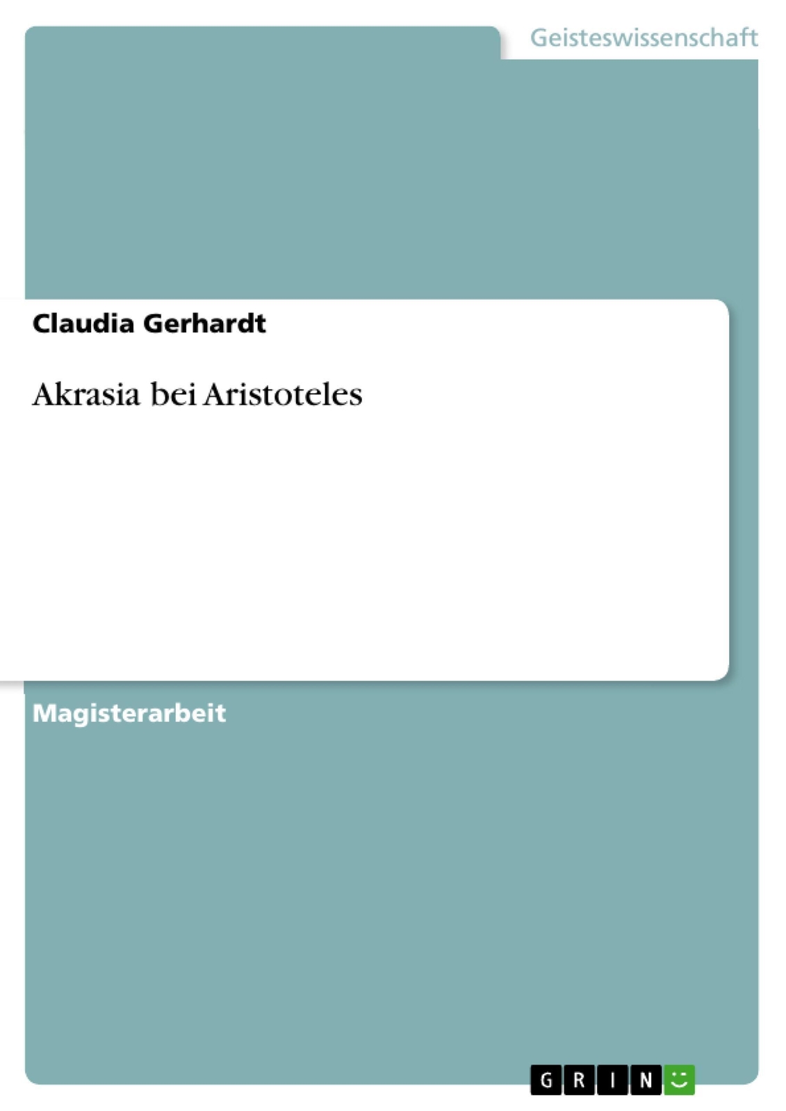 Thumbnail - Akrasia Bei Aristoteles | Claudia Gerhardt | Taschenbuch | Paperback |