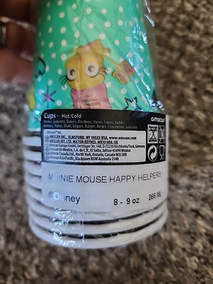 Minnie Mouse Happy Helpers Disney Niños Fiesta de Cumpleaños 9 OZ Tazas de papel 8ct Foto 3 de 3