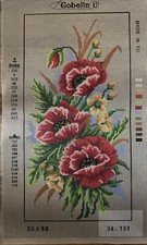 needlepoint Tapestry 35x60 Cm Gobelin L Canvas Only Poppies
