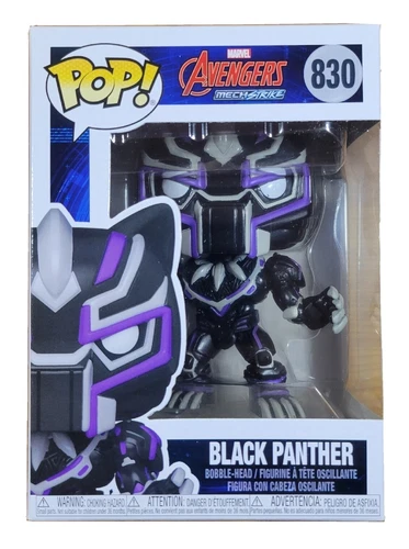 Funko POP! Marvel Avengers Mech Strike #830 PANTERA NEGRA, En Protector, Nuevo