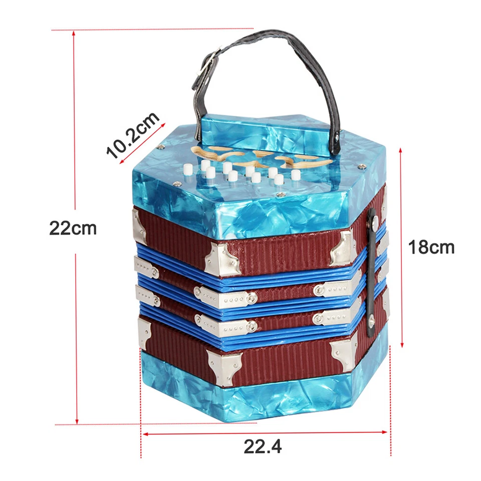 Acordeón Concertina 20 botones 40 cañas instrumento estilo anglo con bolsa de transporte U9N1 Foto 4 de 4