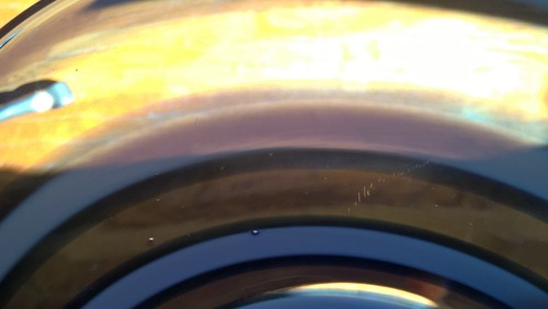 Poland Hand Blown Art Glass Thick Platter Plate Bowl 12" Blue Clear Spiral NICE! - Picture 16 of 17