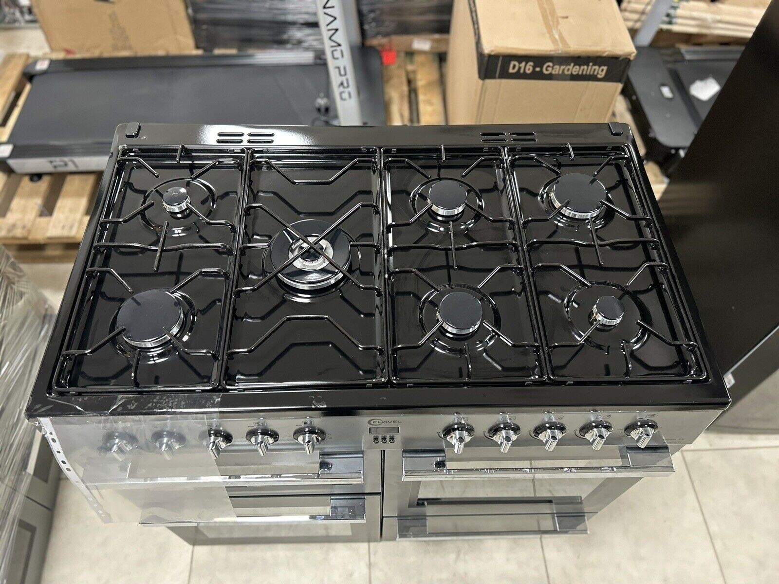 FLAVEL MLN10FRS 100cm Dual Fuel Range Cooker Silver & Chrome