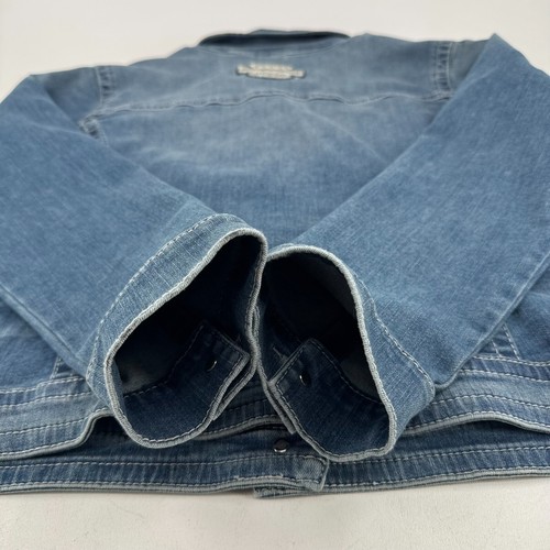 Harley Davidson Motorcycles WOMENS Blue Button Close Embellished Denim Jacket XL - Picture 10 of 24