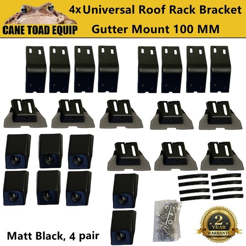 Roof Rack Brackets Universal 100MM 4 Pair for Rain Gutter Mounts GU