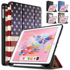 Smart Tablet Case For Apple iPad 9.7 2018 with Built-in Apple Pencil Holder