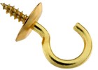 (5 Pack) Solid Brass 1 1/4 inch Cup Hooks - 36 Pieces