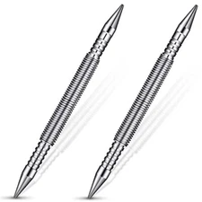 2 Pcs Spring Nail Set Tool 1/16 1/31 Inch Hammerless Trim Spring Loaded Nail 