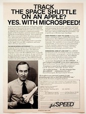 1983 NASA Space Shuttle Apple Compter Microspeed - Vintage Technology Ad