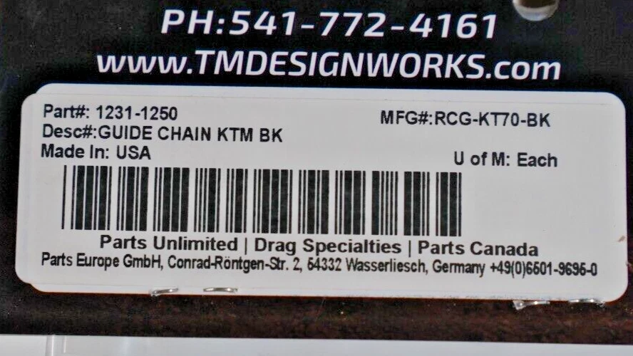 TM Designworks - Guía de cadena trasera KTM/Husq 50cc edición de fábrica | RCG-KT55-BK Foto 2 de 4