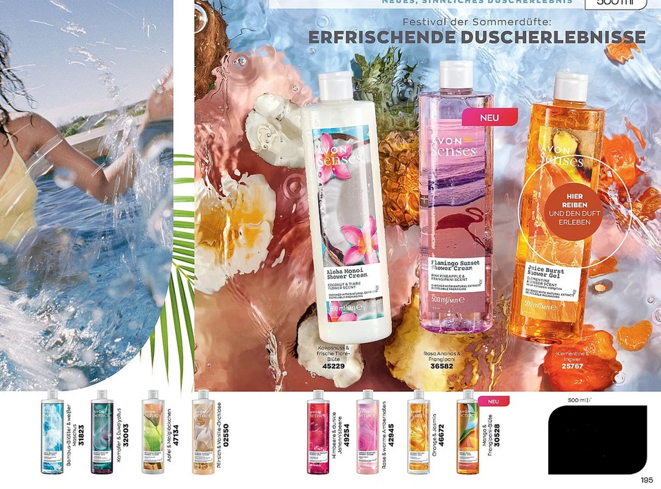 Avon Senses Duschgel Damen Duftwahl Dusch Creme Pflege Ritual Wellness EU