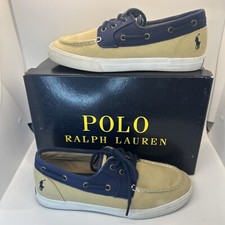 Polo Ralph Lauren Bridgeport Boys Boat Shoes Size 5.5 Color: Khaki/Navy Preppy