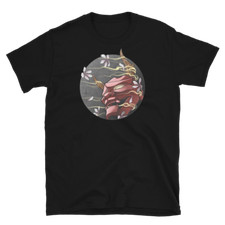 CAMISETA GUERRERO EN EL VIENTO, MÁSCARA GUERRERA JAPONESA, ESTAMPADA